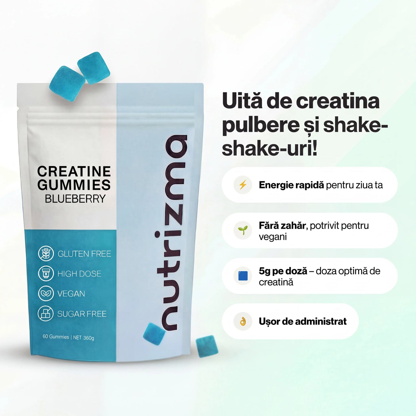 Cuburi gelificate de creatină